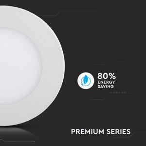 V-TAC PANNELLO LED ROTONDO 24W SMD CROMATO DA INCASSO CON DRIVER