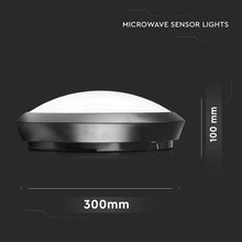 Carica l&#39;immagine nel visualizzatore di Gallery, V-TAC PLAFONIERA LED 12W CON SENSORE DI MOVIMENTO A MICROONDE COLORE NERO IP66
