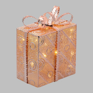 Pacco Regalo rame, 19 led bianco caldo