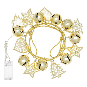 Catena con decori in metallo oro, microled bianco caldo