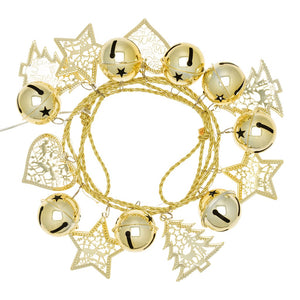 Catena con decori in metallo oro, microled bianco caldo