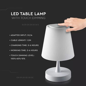 OFFERTA Lampada LED da Tavolo Ricaricabile a Batteria Cromata 3000K <BR><font face="Times New Roman" size="5" color="#ff0000">TRASPORTO INCLUSO</font>