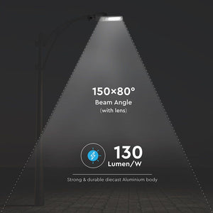 V-TAC LAMPADA STRADALE LED 160W LAMPIONE SMD CHIP SAMSUNG FASCIO LUMINOSO TYPE 3M