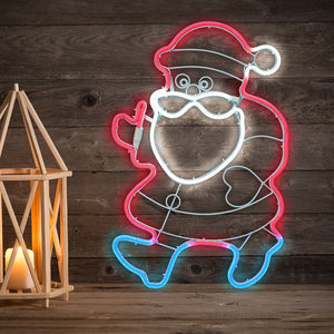 Babbo Natale Rosso e blu in tubo effetto neon led