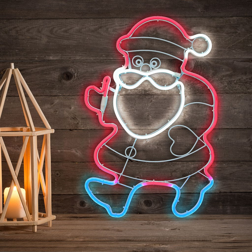 Babbo Natale Rosso e blu in tubo effetto neon led