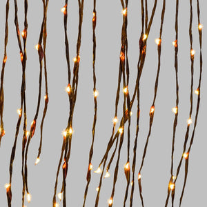 Ramo di salice marrone, h 120 cm, 480 microled bianco caldo, cavo rame