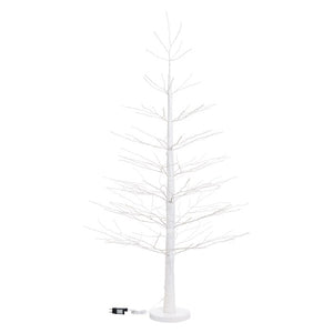 Pino bianco h 190 cm, 900 microled bianco caldo, cavo argento