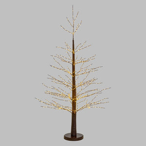 Pino marrone h 160 cm, 750 microled bianco caldo, cavo rame