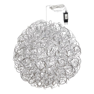 Sfera luminosa argento Ø 60 cm, 200 led bianco caldo