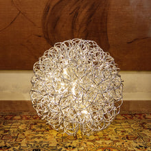 Cargar imagen en el visor de la galería, Sfera luminosa argento Ø 60 cm, 200 led bianco caldo
