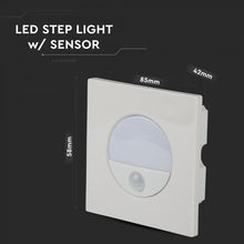 Carica l&#39;immagine nel visualizzatore di Gallery, V-TAC PUNTO LUCE LED DA INCASSO QUADRATO 3W CON SENSORE DI MOVIMENTO
