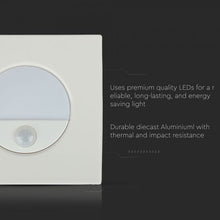 Carica l&#39;immagine nel visualizzatore di Gallery, V-TAC PUNTO LUCE LED DA INCASSO QUADRATO 3W CON SENSORE DI MOVIMENTO
