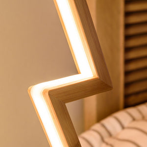 Abete di Natale in legno naturale con base, 90 cm, led bianco caldo