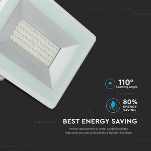 V-TAC E-SERIES FARO LED SMD 50W ULTRA SOTTILE DA ESTERNO COLORE BIANCO