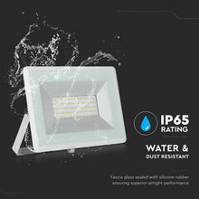 Carica l&#39;immagine nel visualizzatore di Gallery, V-TAC E-SERIES FARO LED SMD 50W ULTRA SOTTILE DA ESTERNO COLORE BIANCO
