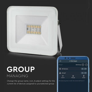 V-TAC FARO LED 20W CON WIRELESS SMART CONTROL RGB+W DIMMERABILE