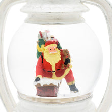 Cargar imagen en el visor de la galería, Lanterna natalizia bianco antico a sfera effetto neve, led bianco caldo
