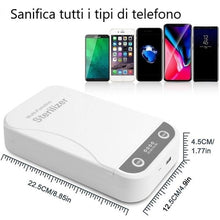 Carica l&#39;immagine nel visualizzatore di Gallery, IGIENIZZATORE LAMPADA RAGGI UV PORTATILE ANTIBATTERICA PER IGIENIZZARE MASCHERINE CON AROMATERAPIA
