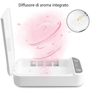 IGIENIZZATORE LAMPADA RAGGI UV PORTATILE ANTIBATTERICA PER IGIENIZZARE MASCHERINE CON AROMATERAPIA