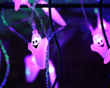 Carica l&#39;immagine nel visualizzatore di Gallery, STRISCIA LED FANTASMINI VIOLA 3.5M 20LED con 8 Modalità Lampeggianti a batteria
