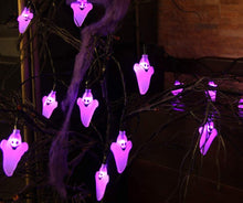 Carica l&#39;immagine nel visualizzatore di Gallery, STRISCIA LED FANTASMINI VIOLA 3.5M 20LED con 8 Modalità Lampeggianti a batteria
