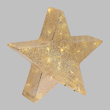Carica l&#39;immagine nel visualizzatore di Gallery, Stella 5 punte champagne Ø 30 cm, led bianco caldo
