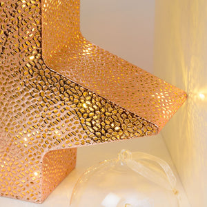 Stella inclinata color champagne o rame Ø 33 cm, led bianco caldo
