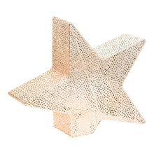 Carica l&#39;immagine nel visualizzatore di Gallery, Stella inclinata color champagne o rame Ø 33 cm, led bianco caldo
