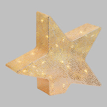 Carica l&#39;immagine nel visualizzatore di Gallery, Stella inclinata color champagne o rame Ø 33 cm, led bianco caldo
