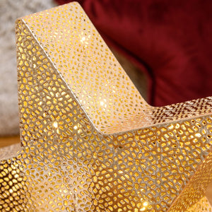 Stella inclinata color champagne o rame Ø 33 cm, led bianco caldo