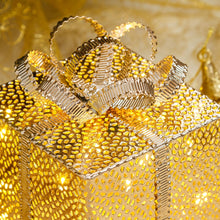 Carica l&#39;immagine nel visualizzatore di Gallery, Pacco Regalo rame o champagne, 20 led bianco caldo

