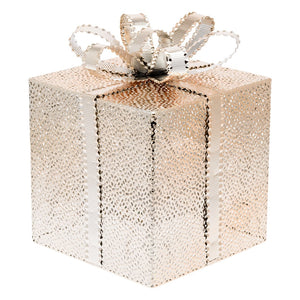 Pacco Regalo rame o champagne, 40 led bianco caldo