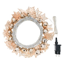 Carica l&#39;immagine nel visualizzatore di Gallery, Catena luminosa con decori rame o champagen, microled bianco caldo
