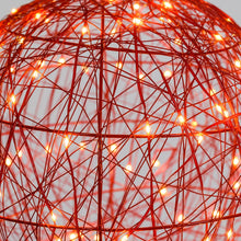 Carica l&#39;immagine nel visualizzatore di Gallery, Sfera luminosa bianca da appendere, microled bianco oppure rossa  extra caldo
