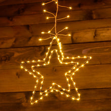 Carica l&#39;immagine nel visualizzatore di Gallery, Stalattite decorata con stelle 3,2 x h 0,8 m, 950 microled bianco caldo
