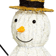 Cargar imagen en el visor de la galería, Pupazzo di Neve 3D crema e marrone 70 cm, led bianco extra caldo
