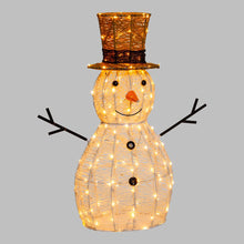 Cargar imagen en el visor de la galería, Pupazzo di Neve 3D crema e marrone 70 cm, led bianco extra caldo
