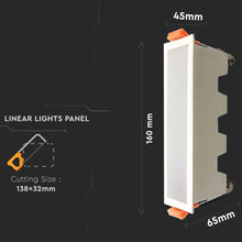 Carica l&#39;immagine nel visualizzatore di Gallery, V-TAC PANNELLO LED LINEARE 10W SMD DA INCASSO CON DRIVER

