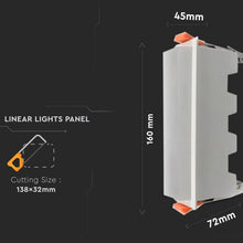 Carica l&#39;immagine nel visualizzatore di Gallery, V-TAC PANNELLO LED LINEARE 10W SMD DA INCASSO CON DRIVER
