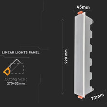 Cargar imagen en el visor de la galería, V-TAC  PANNELLO LED LINEARE 20W SMD DA INCASSO CON DRIVER
