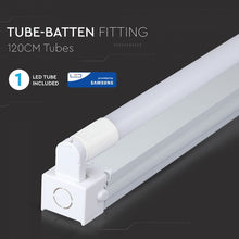 Carica l&#39;immagine nel visualizzatore di Gallery, V-TAC PLAFONIERA SINGOLA CON TUBO LED NANO PLASTIC T8 G13 18W CHIP SAMSUNG LAMPADINA 120CM
