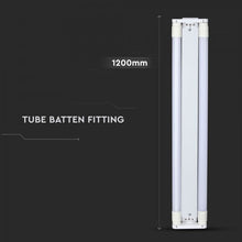 Cargar imagen en el visor de la galería, V-TAC PLAFONIERA DOPPIA CON 2 TUBI LED NANO PLASTIC T8 G13 18W 120CM CHIP SAMSUNG
