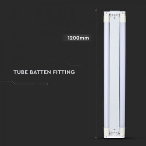 V-TAC PLAFONIERA DOPPIA CON 2 TUBI LED NANO PLASTIC T8 G13 18W 120CM CHIP SAMSUNG