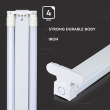 Cargar imagen en el visor de la galería, V-TAC PLAFONIERA DOPPIA CON 2 TUBI LED NANO PLASTIC T8 G13 18W 120CM CHIP SAMSUNG
