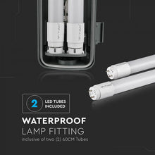 Carica l&#39;immagine nel visualizzatore di Gallery, V-TAC PLAFONIERA DOPPIA CON TUBO LED T8 G13 2X10W LAMPADINA 60CM
