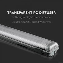 Carica l&#39;immagine nel visualizzatore di Gallery, V-TAC PLAFONIERA DOPPIA CON TUBO LED T8 G13 2X10W LAMPADINA 60CM
