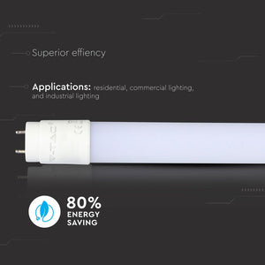 V-TAC  SMD TUBO LED NANO PLASTIC T8 G13 12W LAMPADINA 120CM