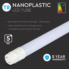 Cargar imagen en el visor de la galería, V-TAC PRO TUBO LED NANO PLASTIC T8 G13 22W CHIP SAMSUNG LAMPADINA 150CM
