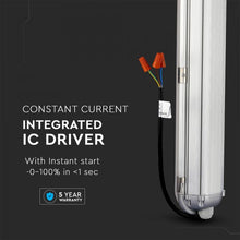 Cargar imagen en el visor de la galería, V-TAC TUBO LED PLAFONIERA 60W LAMPADINA 120CM IMPERMEABILE CON CHIP SAMSUNG
