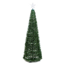 Cargar imagen en el visor de la galería, Albero conico ripiegabile in finto pino h. 180 cm, 304 Gocce di luce led RGB cambiacolore
